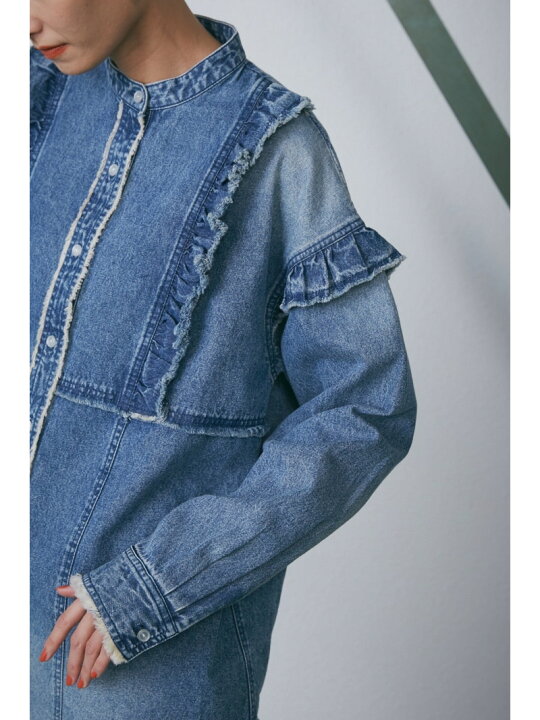 楽天市場】デニムフリルシャツ ROSE BUD ローズバッド トップス シャツ 
