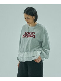 LACE HEM SWEATSHIRT ROSE BUD ローズバッド トップス スウェット・トレーナー ネイビー【送料無料】[Rakuten Fashion]