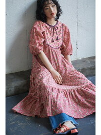 フラワープリントワンピース ROSE BUD ローズバッド ワンピース・ドレス ワンピース ピンク ブルー【送料無料】[Rakuten Fashion]