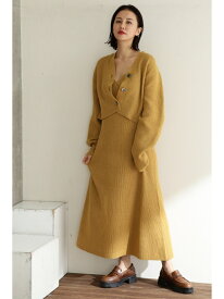 【SALE／60%OFF】ニットカーデ付きキャミワンピース ROSE BUD ローズバッド ワンピース・ドレス ワンピース イエロー グレー【RBA_E】【送料無料】[Rakuten Fashion]