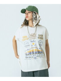 HLAADAforROSEBUD/BLOWN AWAY PRINT TEE ROSE BUD ローズバッド トップス カットソー・Tシャツ ホワイト ピンク【送料無料】[Rakuten Fashion]