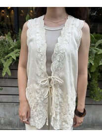 HLAADAforROSEBUD/EMBROIDERY GILET ROSE BUD ローズバッド トップス シャツ・ブラウス ホワイト ブラック【送料無料】[Rakuten Fashion]