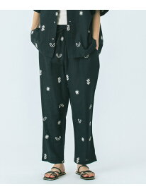HLAADAforROSEBUD/EMBROIDERED PANTS ROSE BUD ローズバッド パンツ その他のパンツ ホワイト ブラック【先行予約】*【送料無料】[Rakuten Fashion]