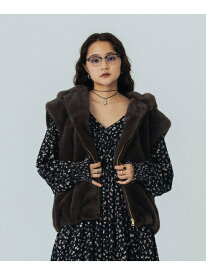 FAUXFUR VEST ROSE BUD ローズバッド トップス ベスト・ジレ ブラウン ベージュ【送料無料】[Rakuten Fashion]