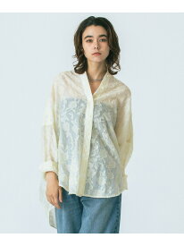 GENE HEAVENS/SHEER LACE WRAP SHIRT GENE HEAVENS ローズバッド トップス シャツ・ブラウス ホワイト ピンク【送料無料】[Rakuten Fashion]