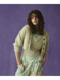 【SALE／30%OFF】CREOLME/LAME FEATHER KNIT CARDIGAN ROSE BUD ローズバッド トップス カーディガン ホワイト ブラック【RBA_E】【送料無料】[Rakuten Fashion]
