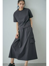 【SALE／10%OFF】＜WEB限定＞ステップヘムトップス&ラップライク カーゴポケットスカート セットアップ ROSE BUD ローズバッド ワンピース・ドレス その他のワンピース・ドレス グレー ブラック【RBA_E】【送料無料】[Rakuten Fashion]