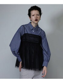【SALE／50%OFF】チュールキャミセットブラウス ROSE BUD ローズバッド トップス シャツ・ブラウス ホワイト ブルー【RBA_E】【送料無料】[Rakuten Fashion]