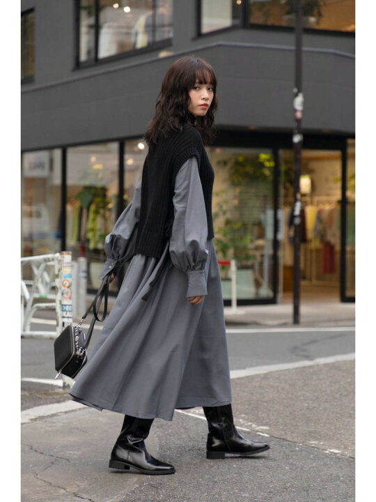 楽天市場】【SALE／30%OFF】ニットベスト付きワンピース ROSE BUD  
