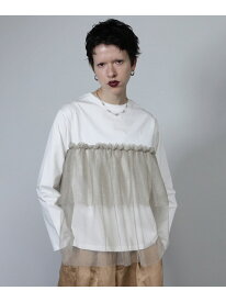 【SALE／50%OFF】チュールティアードプルオーバー ROSE BUD ローズバッド トップス カットソー・Tシャツ ホワイト ブラック【RBA_E】【送料無料】[Rakuten Fashion]