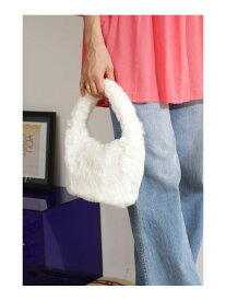 【SALE／50%OFF】ファーワンハンドルバッグ ROSE BUD ローズバッド バッグ ハンドバッグ ホワイト パープル イエロー【RBA_E】【送料無料】[Rakuten Fashion]