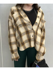 【SALE／30%OFF】チェックシャツ ROSE BUD ローズバッド トップス シャツ・ブラウス ベージュ ブラウン【RBA_E】【送料無料】[Rakuten Fashion]
