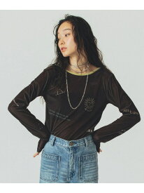 【SALE／30%OFF】SHEER VELOUR L/S TEE ROSE BUD ローズバッド トップス カットソー・Tシャツ ホワイト ブラウン【RBA_E】【送料無料】[Rakuten Fashion]