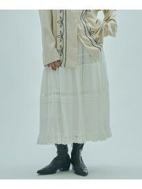 mag.by c/FRILL TIERED SKIRT mag.by c ローズバッド スカート ロング・マキシスカート ブラック ホワイト【送料無料】[Rakuten Fashion]