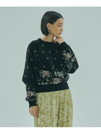 mici/BEADS and SEQUIN EMBROIDERY KNIT TOP mici ローズバッド トップス ニット ブラック ブルー【送料無料】[Rakuten Fashion]