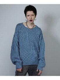 【SALE／50%OFF】ケーブルニット ROSE BUD ローズバッド トップス ニット ベージュ ブルー【RBA_E】【送料無料】[Rakuten Fashion]