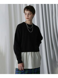 【SALE／50%OFF】シャツドッキングニットプルオーバー ROSE BUD ローズバッド トップス ニット ブラック【RBA_E】【送料無料】[Rakuten Fashion]