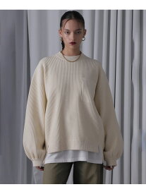 【SALE／50%OFF】サウザンドマイル コラボレーション ボリュームスリーブ ワッフルニット GENE HEAVENS ローズバッド トップス カットソー・Tシャツ ホワイト ブラック【RBA_E】【送料無料】[Rakuten Fashion]