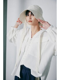 リボン付きバケットハット ROSE BUD ローズバッド 帽子 その他の帽子 ホワイト ブラック【送料無料】[Rakuten Fashion]