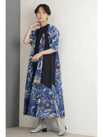 【SALE／50%OFF】＜MADE WITH LIBERTY FABRICS＞オリエンタルプリント切替ワンピース ROSE BUD ローズバッド ワンピース・ドレス ワンピース ネイビー【RBA_E】【送料無料】[Rakuten Fashion]