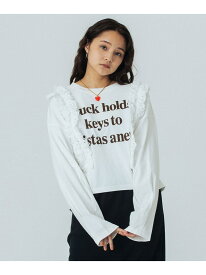 LACE ACCENT L/S TOP ROSE BUD ローズバッド トップス カットソー・Tシャツ ホワイト グレー【送料無料】[Rakuten Fashion]