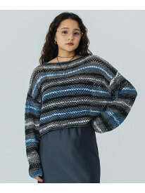 【SALE／20%OFF】MESH KNIT P/O ROSE BUD ローズバッド トップス ニット ホワイト ブラック ブルー【RBA_E】【送料無料】[Rakuten Fashion]