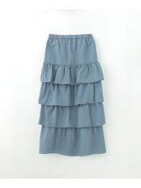 【SALE／30%OFF】NYLON FRILL SKIRT ROSE BUD ローズバッド スカート ロング・マキシスカート ブラック カーキグリーン ブルー【RBA_E】【送料無料】[Rakuten Fashion]