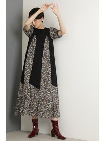 【SALE／30%OFF】＜MADE WITH LIBERTY FABRICS＞フラワープリント切替ワンピース ROSE BUD ローズバッド ワンピース・ドレス ワンピース ブラック【RBA_E】【送料無料】[Rakuten Fashion]