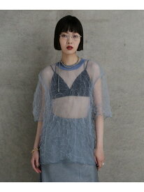 【SALE／30%OFF】チュールワッシャーTシャツ ROSE BUD SELECT ローズバッド トップス シャツ・ブラウス ブラウン ブルー【RBA_E】【送料無料】[Rakuten Fashion]