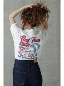 タコスショップTシャツ ROSE BUD ローズバッド トップス カットソー・Tシャツ ホワイト グレー【送料無料】[Rakuten Fashion]