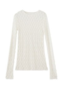 レースシアートップス ROSE BUD ローズバッド トップス カットソー・Tシャツ ホワイト ブラック【送料無料】[Rakuten Fashion]