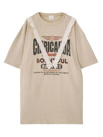 【SALE／55%OFF】LOGO S/S TEE ROSE BUD ローズバッド トップス カットソー・Tシャツ ベージュ ブラック【RBA_E】【送料無料】[Rakuten Fashion]