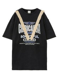 LOGO S/S TEE ROSE BUD ���[�Y�o�b�h �g�b�v�X �J�b�g�\�[�ET�V���c �x�[�W�� �u���b�N�y���������z[Rakuten Fashion]