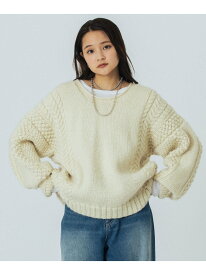 NEPAL MOTIF KNIT ROSE BUD ローズバッド トップス ニット ホワイト ブラウン【送料無料】[Rakuten Fashion]