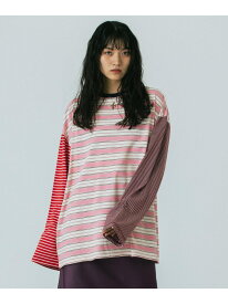 CREOLME/MULTI STRIPE L/S TEE CREOLME ローズバッド トップス カットソー・Tシャツ ピンク ネイビー【送料無料】[Rakuten Fashion]