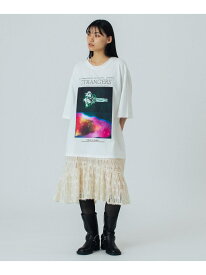【SALE／10%OFF】OKIRAKU*ROSEBUD/DOCKING GRAPHIC DRESS OKIRAKU×ROSEBUD ローズバッド ワンピース・ドレス ワンピース ホワイト ブラック【RBA_E】【送料無料】[Rakuten Fashion]