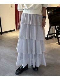 【SALE／10%OFF】MESH TIRERD SKIRT ROSE BUD ローズバッド スカート ロング・マキシスカート ブラック【RBA_E】【送料無料】[Rakuten Fashion]