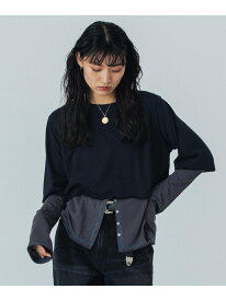 CREOLME/LAYERED L/S TOP CREOLME ローズバッド トップス カットソー・Tシャツ ブラック ベージュ【送料無料】[Rakuten Fashion]