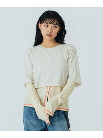 【SALE／30%OFF】LAYERED L/S TOP ROSE BUD ローズバッド トップス カットソー・Tシャツ ブラック ベージュ【RBA_E】【送料無料】[Rakuten Fashion]