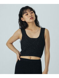 CREOLME/LAME KNIT BUSTIER CREOLME ローズバッド トップス ニット ベージュ ブラック【送料無料】[Rakuten Fashion]