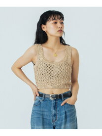 CREOLME/LAME KNIT BUSTIER CREOLME ローズバッド トップス ニット ベージュ ブラック【先行予約】*【送料無料】[Rakuten Fashion]