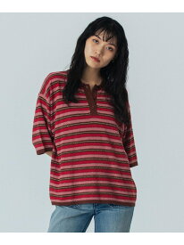 CREOLME/MULTI STRIPE POLO TOP CREOLME ローズバッド トップス ニット レッド パープル【送料無料】[Rakuten Fashion]
