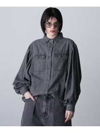 【SALE／30%OFF】VOLUMESLEEVEDENIMSHIRTS GENE HEAVENS ローズバッド トップス シャツ・ブラウス ブラック ブルー【RBA_E】【送料無料】[Rakuten Fashion]