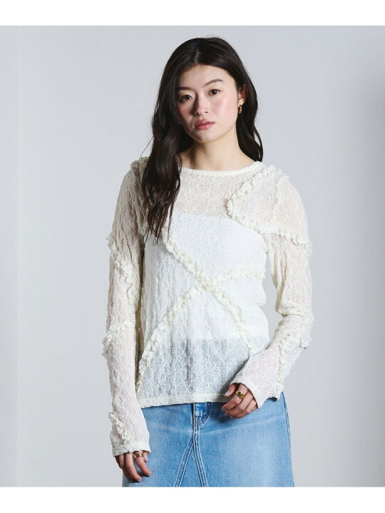 楽天市場】FRILL LACE TOP ROSE BUD ローズバッド トップス カットソー 