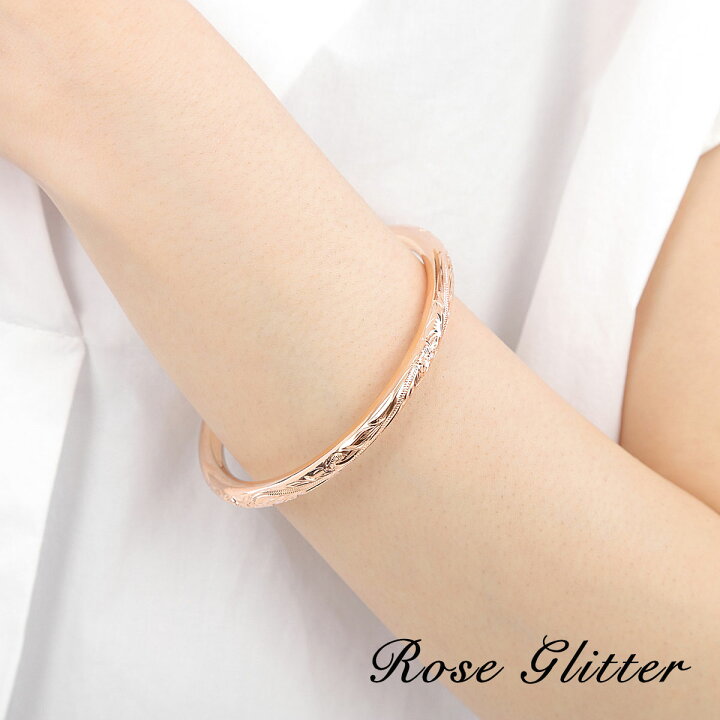 楽天市場】ハワイアンジュエリー バングル イエローゴールド  