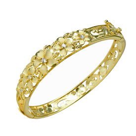 ハワイアンジュエリー バングル レディース ピンクゴールド コーティング プルメリア シルバー 透かし彫り 人気 BOX付き送料無料 女性用 ハワイアンアクセサリー プレゼント おしゃれ 「楽天ランキング受賞！」