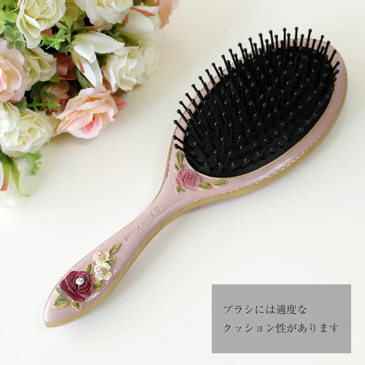 楽天市場 ヘアブラシ くし アンティークローズ ピンク 薔薇 花柄 かわいい ヘア小物 かわいい おしゃれ エレガント プレゼント 頭皮 クッション 姫系 華やか 豪華 薔薇雑貨姫系雑貨のお店 Roserich