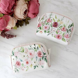 シャンドフルール ポーチ 薔薇 化粧ポーチ コスメ 収納 花柄 かわいい おしゃれ 大きめ 大容量 エレガント