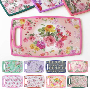 まな板 薔薇柄 カッティングボード Lサイズ おしゃれ ピンク かわいい 薔薇雑貨 姫系