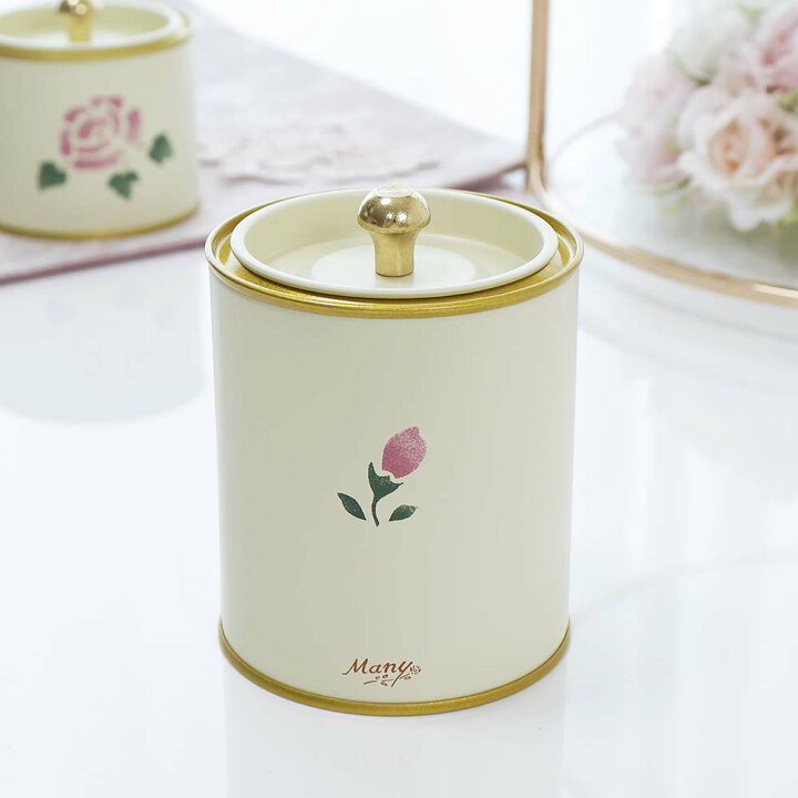 楽天市場】マニー Many ローズ デコレーション缶 Mサイズ 薔薇 花柄 